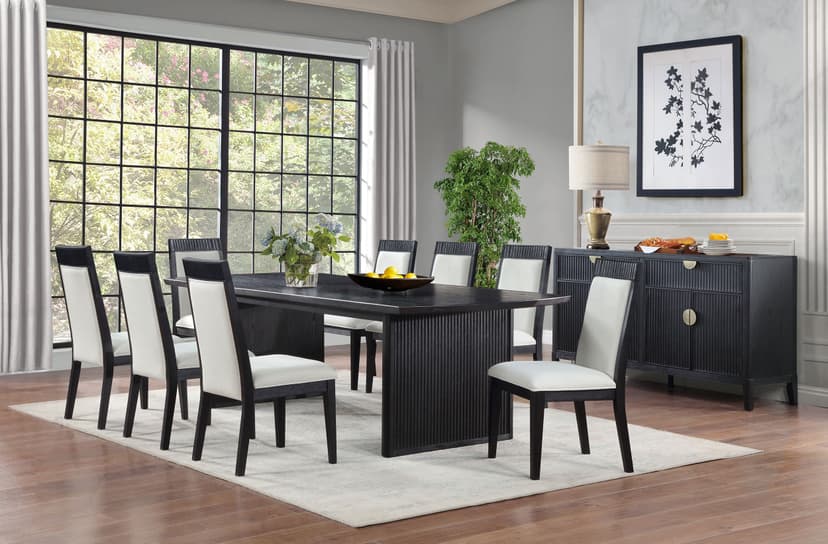 Brookmead 9-piece Extension Leaf Dining Table Set Black