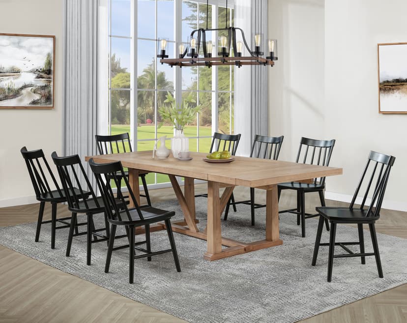 Middleton 9-piece Extension Leaf Dining Set Brown and Black