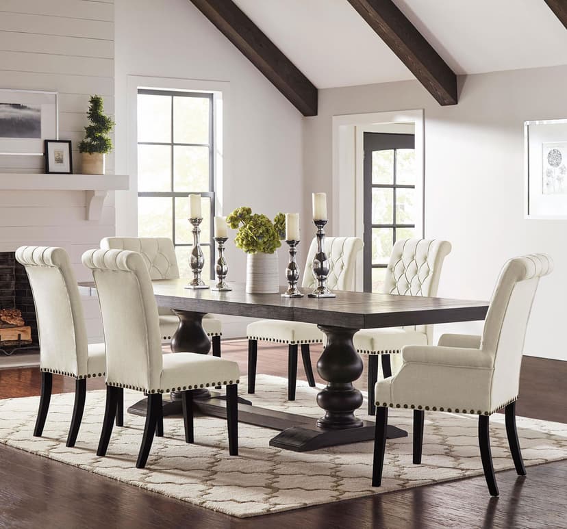 Phelps 7-piece Rectangular Dining Table Set Distressed Noir