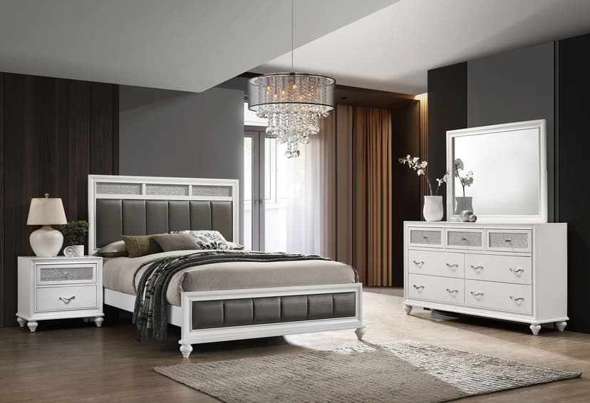 Barzini 4-piece California King Bedroom Set White