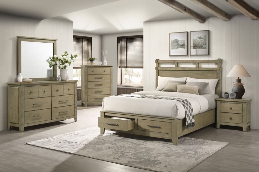 Hazlewood 5-piece Eastern King Bedroom Set Vineyard Oak