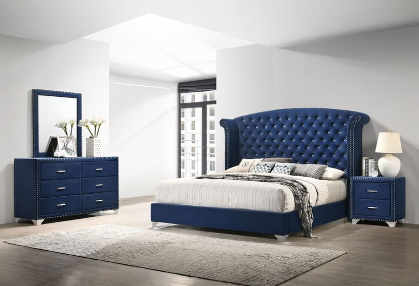 Melody 4-piece Queen Bedroom Set Pacific Blue