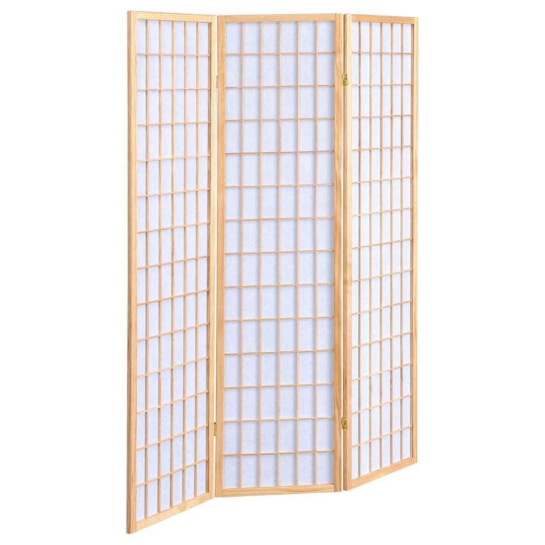 Carrie 3-Panel Room Divider Folding Shoji Screen Natural