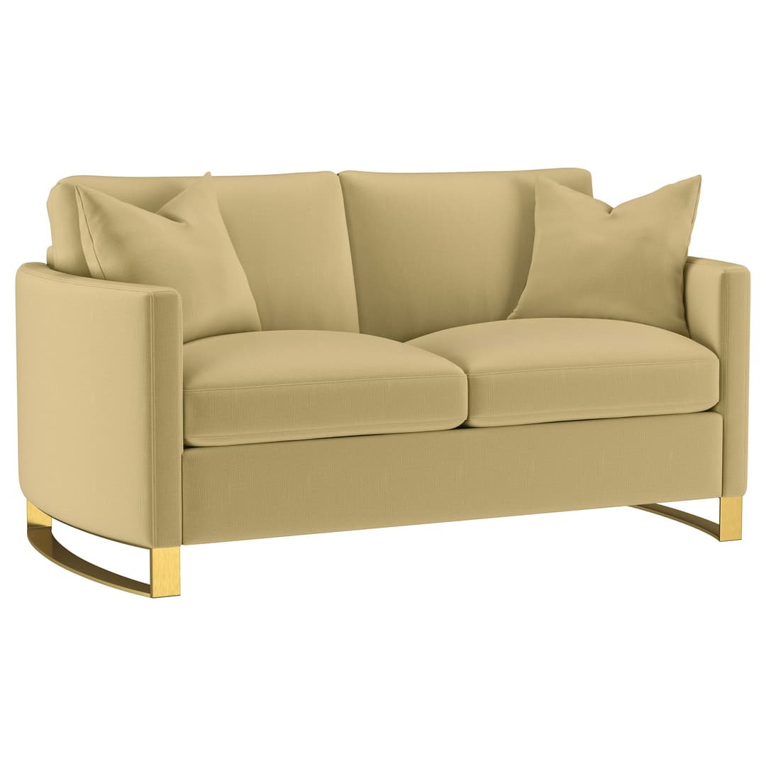Corliss Upholstered Curved Track Arm Loveseat Camel