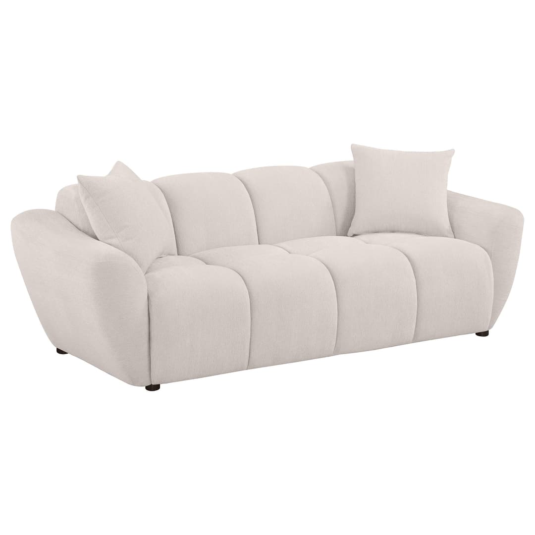 Destino Chenille Upholstered Splayed Arm Sofa Greige