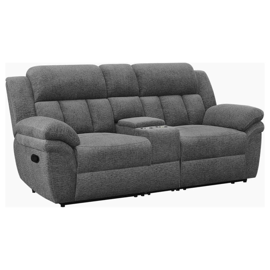 Bahrain Upholstered Motion Loveseat Charcoal
