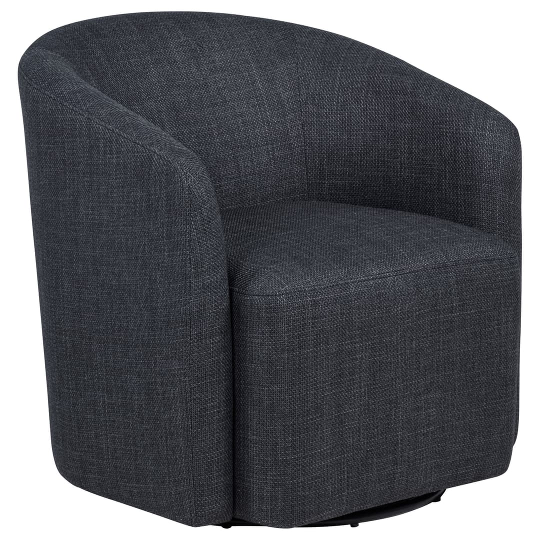 Mossbrook Fabric Upholstered Swivel Accent Chair Anthracite